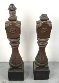 Pair of 19th C. Cast Iron Mule Posts