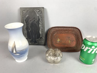 Grouping of Articles w/ Royal Copenhagen Vase