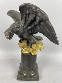 Vintage Bronze Eagle on Marble Base