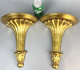 Pair of Italian Giltwood Wall Brackets
