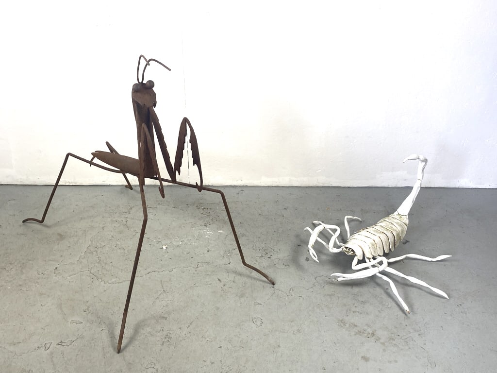 Two Metal Sculptures of  Grasshopper and Scorpion (1 of 7)