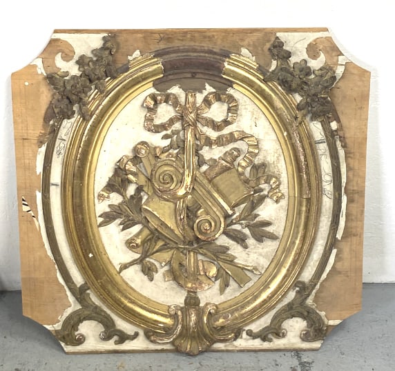 Louis XV Style Wall Panel: Louis XV Style Wall Panel 30"sq Condition: Some loss of gilt, applied decoration, paint
