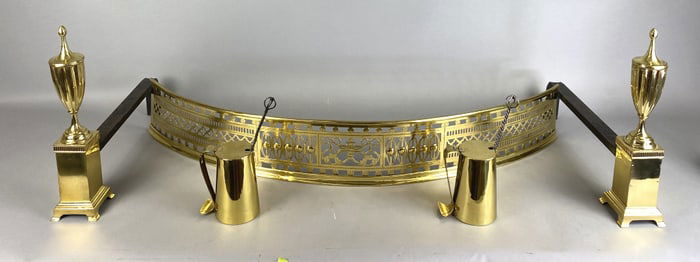 Pair of Antique Bass Andirons
