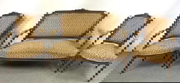 Louis XVI Style Three Piece Parlor Set