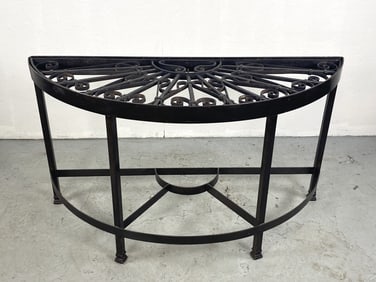 Wrought Iron Demi Lune Console Table
