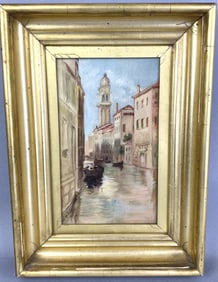 Venetian Canal Scene Signed Millin