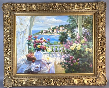 Floral Terrace Overlooking Bay