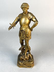 19th C. Emile Picault Bronze Statue of St George