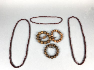 Three Huanghuali Bead Bracelets