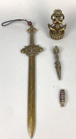 Group of Four Bronze Articles