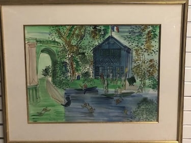 After Raul Dufy "La Marne" Watercolor