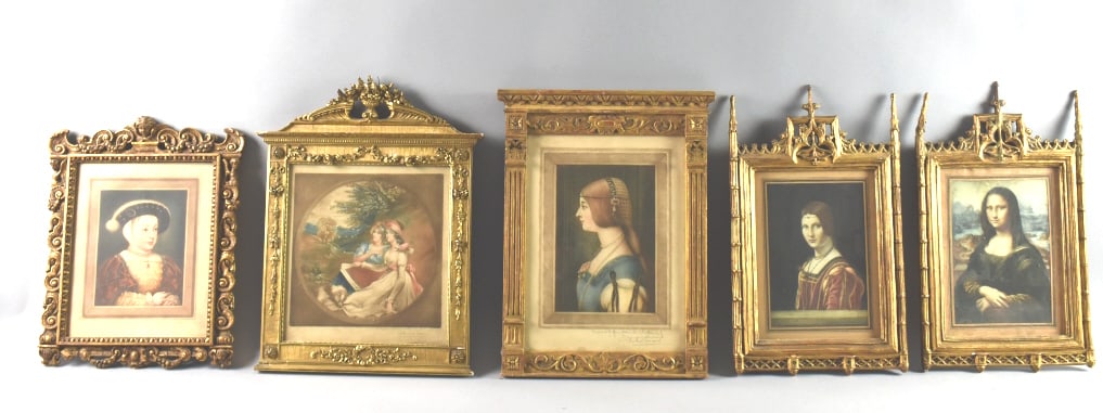 Group of 5 Prints in Gilt Frames (1 of 11)