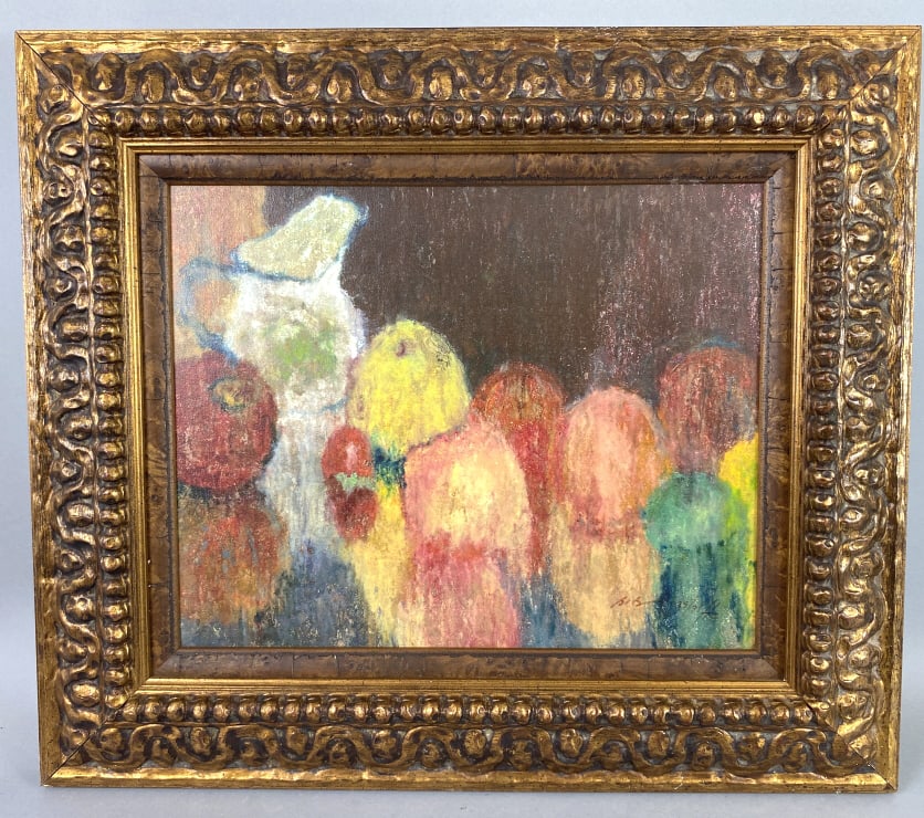 Oleg "Bika" Tsaava Giclee 39/95: Oleg "Bika" Tsaava Giclee 39/95. Oil on canvas, COA signature (lr). Sight: 15 1/2"h x 19 1/2"w Condition: Some separation of wood around painting.