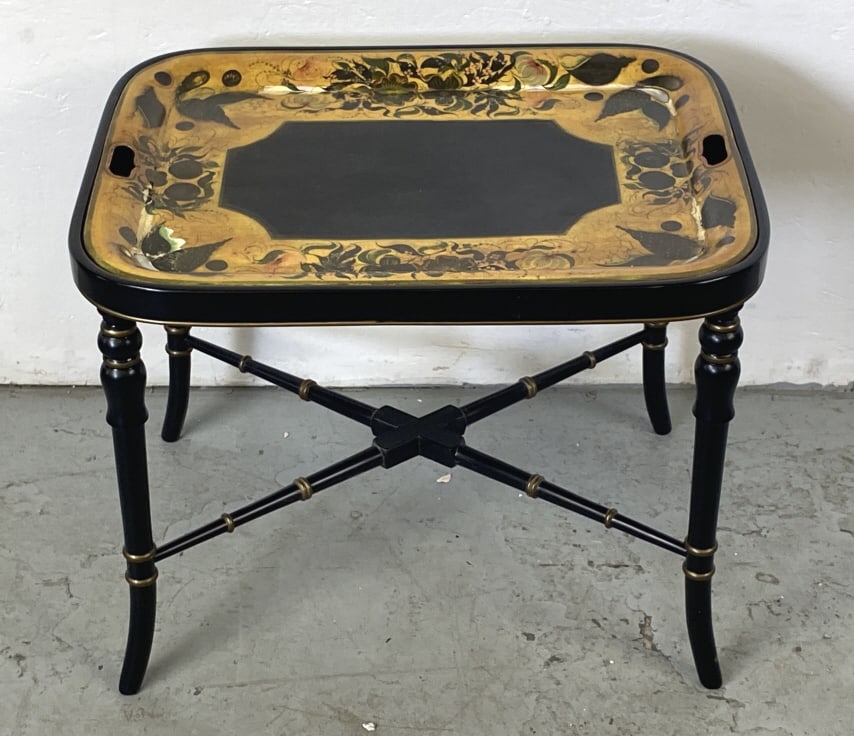 Antique Tole Tray on Niniger  & Co Stand (1 of 4)