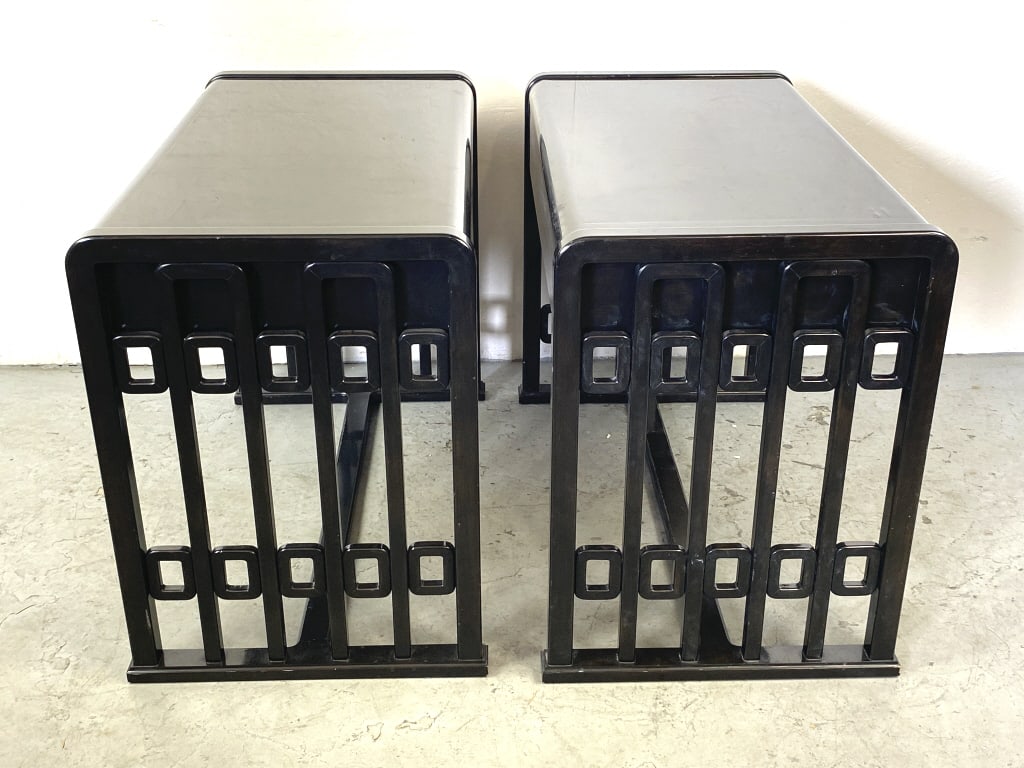 Pair of Josef Hoffmann Style Black Lacquer Desks (1 of 6)