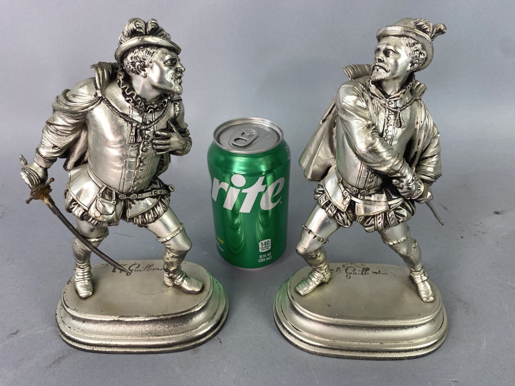 2 Emile Guillemen Silvered Bronze Sculptures (1 of 9)