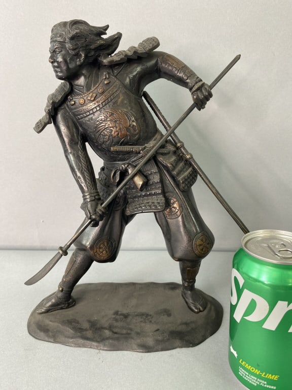 Japanese Bronze Samurai Warrior Statue (1 of 4)