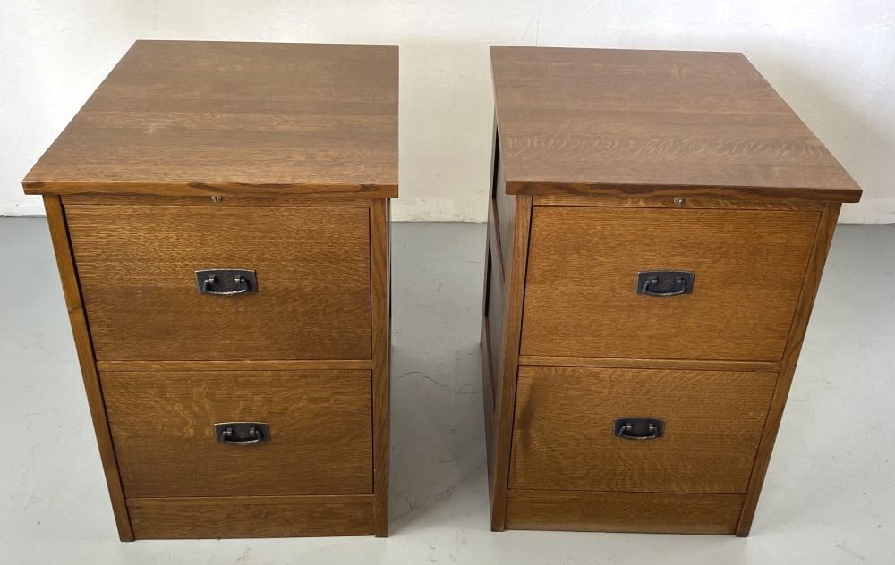 Pair of Stickley Oak File Cabinets (1 of 6)