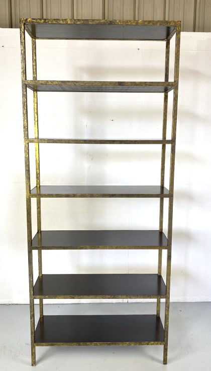 Gold Painted Metal Open Bookshelf (1 of 5)