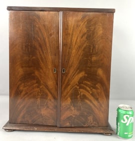19th C. Mahogany Watchmaker Collector's Cabinet