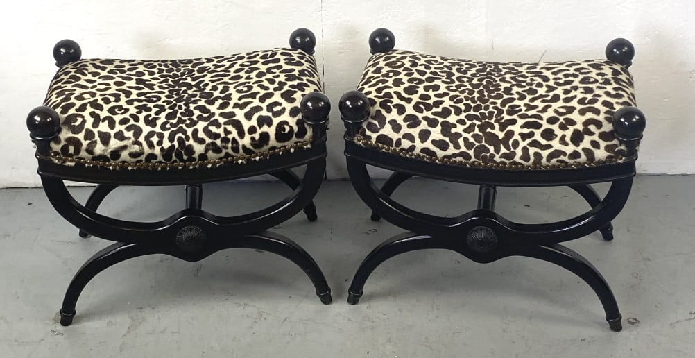 Pair of Curule Form Benches (1 of 3)