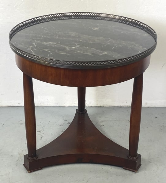 Empire Style Mahogany & Marble Side Table (1 of 5)