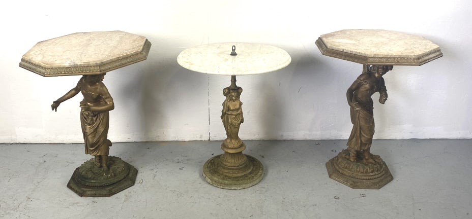 3 Figural Metal & Marble Side Tables (1 of 5)