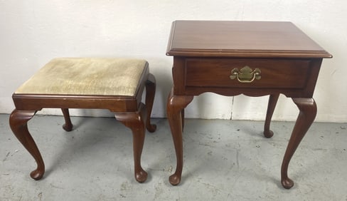 Henkel Harris 1-Drawer Side Table & Bench