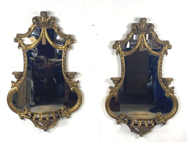 Pair of Georgian Style Giltwood Mirrors