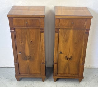 Pair of Biedermeier Walnut Side Cabinets