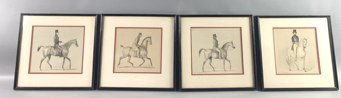4 19th C. Equestrian Prints