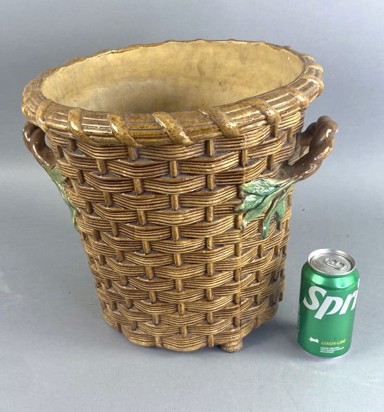 Majolica-Style Basket Form Planter (1 of 5)