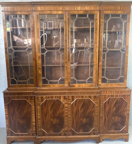 Mahogany Breakfront Bookcase