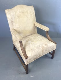 Georgian Mahogany Upholstered Library Chair