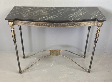 Metal & Faux Marble Console