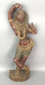 Thai Wood Figure of Deity