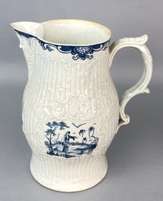 18th C. Worcester Blue & White Porcelain Pitcher