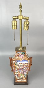 18th C. Chinese Export Porcelain Lamp