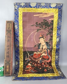 Tibetan Thanga w/ Scroll in Unopened Box