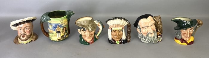 Group of 5 Toby Mugs & 1 Pitcher
