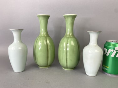 2 Pair of Chinese Signed Celadon Vases