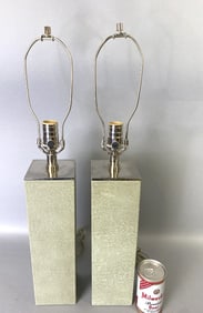 Pair of Shagreen Style Lamps