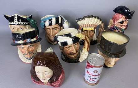 Group of 5 Toby Mugs Royal Doulton w/ Other
