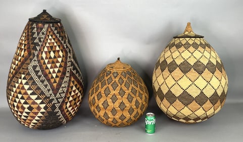 Three South African Zulu Baskets
