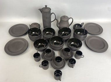 Wedgwood Black Basalt Luncheon Set