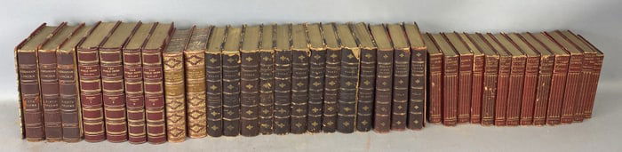 Grouping of 35 Leather Bound Books