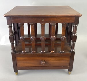Regency Mahogany Lidded Canterbury