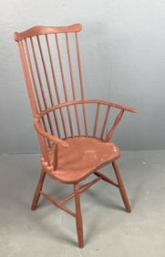 19th C. Painted Comb Back Windsor Armchair