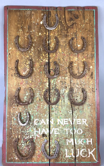 Folk Art Horseshoe Decorative Plaque (1 of 5)