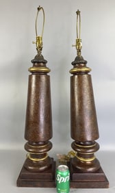 Pair of Column Composite Table Lamps